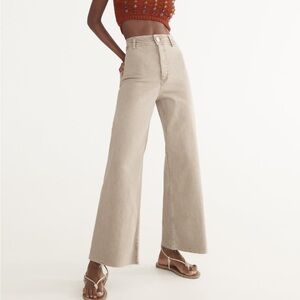 zara straight jeans - beige / cream